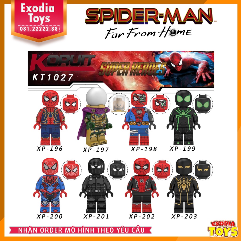 Xếp hình Minifigure Marvel siêu anh hùng Người Nhện Xa Nhà : Far From Home - Đồ Chơi Lắp Ghép Sáng Tạo - KORUIT KT1027