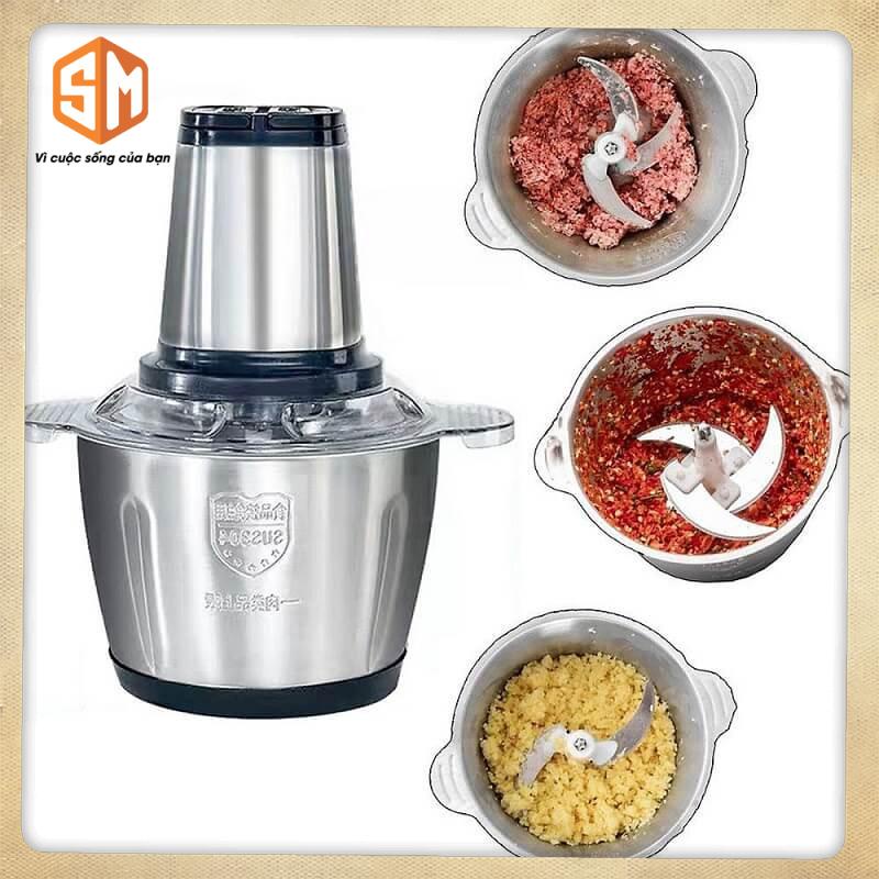 Máy Xay Thịt Cối Inox 2L Hộp Food