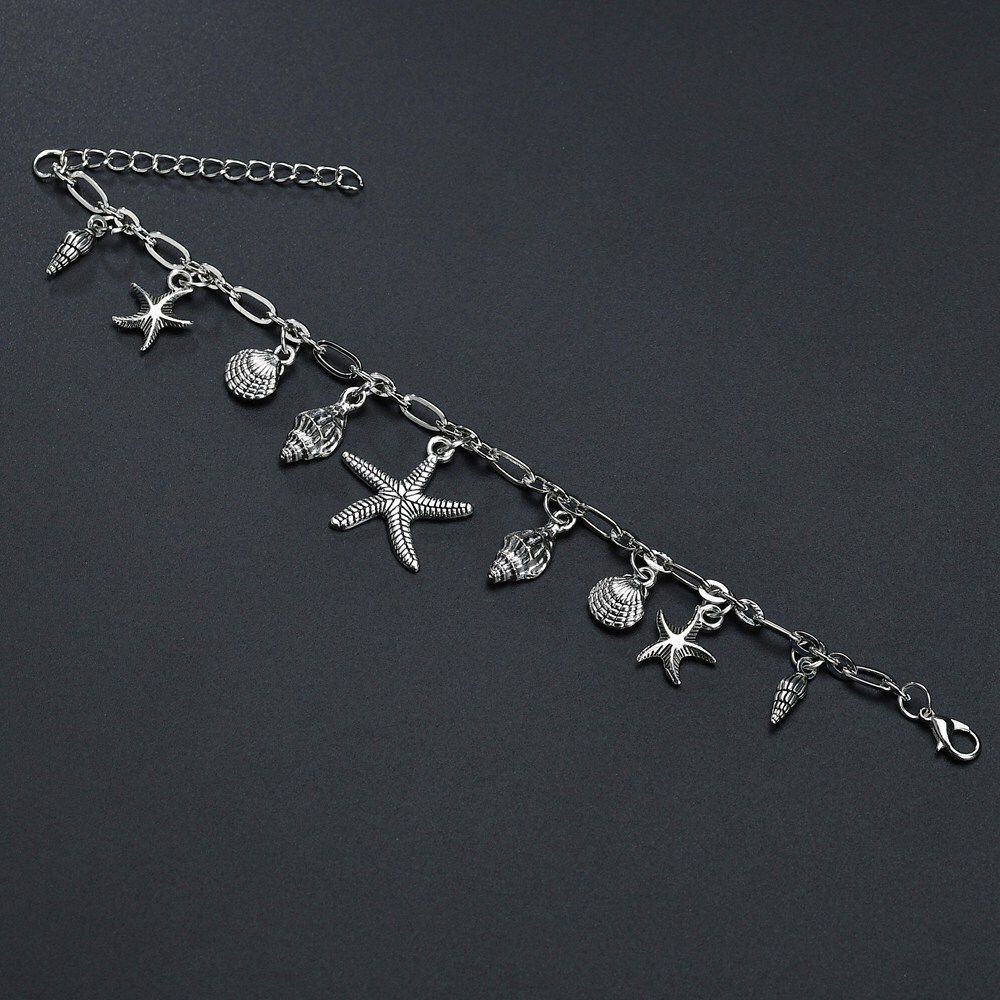 2021 new starfish shell silver anklet
