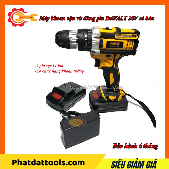 Máy khoan pin Dewalt 26V có búa