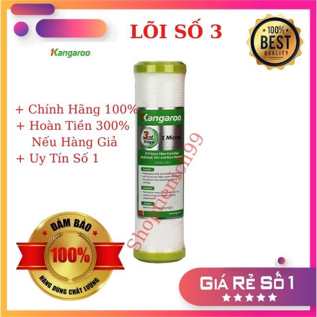 [CHÍNH HÃNG-RẺ VÔ ĐỊCH] Lõi Lọc Nước 1-2-3 Kangaroo Chính hãng Giá Rẻ Uy Tín Số 1.