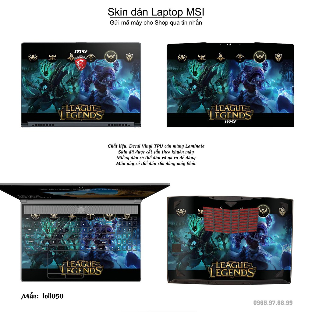 Skin dán Laptop MSI in hình Liên Minh Huyền Thoại _nhiều mẫu 6 (inbox mã máy cho Shop)