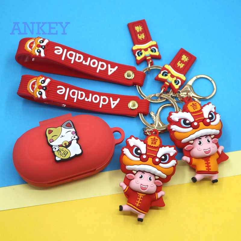 Samsung Galaxy Buds / Buds Plus / Buds Live Case Ốp Lưng In Hình Sư Tử Năm Mới Cao Cấp Cho Xiaomi Air2 Se / 2 Pro / Redmi Airdot 2