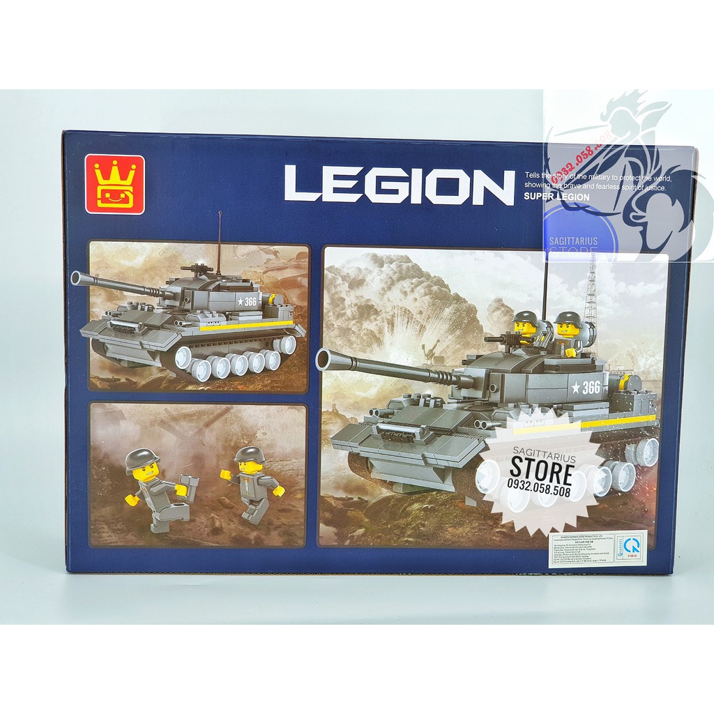 Lego Wange 3660 Lắp Ráp Xe Tăng Hạng Nặng - Heavy Tank ( 360 Mảnh )- Hàng có sẵn