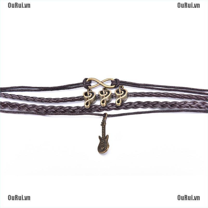 Vòng Tay Da Nhiều Lớp Phong Cách Cổ Điển