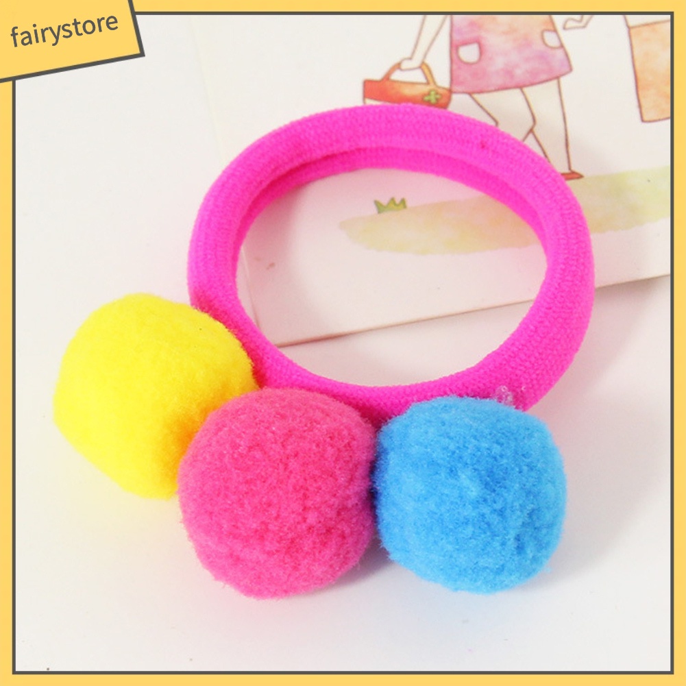Dây Buộc Tóc Trang Trí Bóng Lông Xinh Xắn Cho Nữ