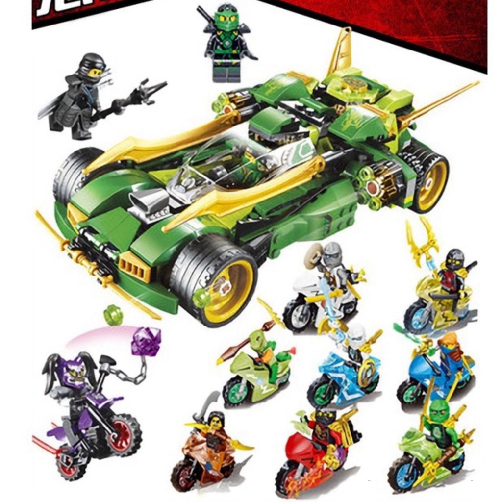 (hàng đã về) lắp ráp Lego Ninjago zimo 4013 81642 66001 Xe Đua Bóng Đêm Của Ninja Jungle Assault Vehicle Có Thể Chạy