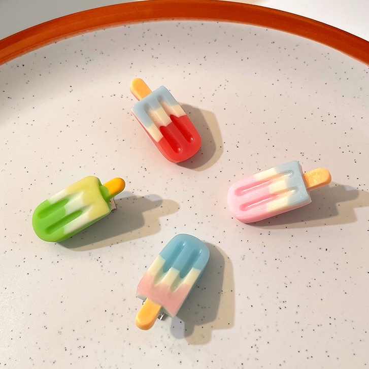 Kẹp Tóc Hình Cây Kem Bằng Acrylic Dễ Thương Cho Bé