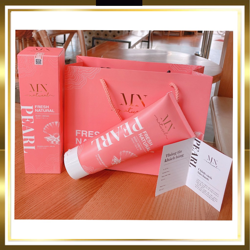 Kem Body Tinh Thể Ngọc Trai Tươi MN NATURAL ✔ Kem Dưỡng Trắng Da Toàn Thân, Giúp da Trắng Sáng Sau 7 ngày ✔ KL 200gr | BigBuy360 - bigbuy360.vn