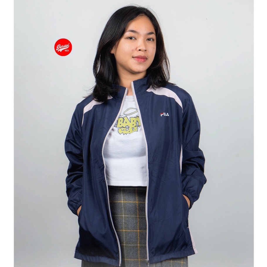 Áo Khoác Dù Mỏng Phối Khóa Kéo In Logo FILA Thời Trang