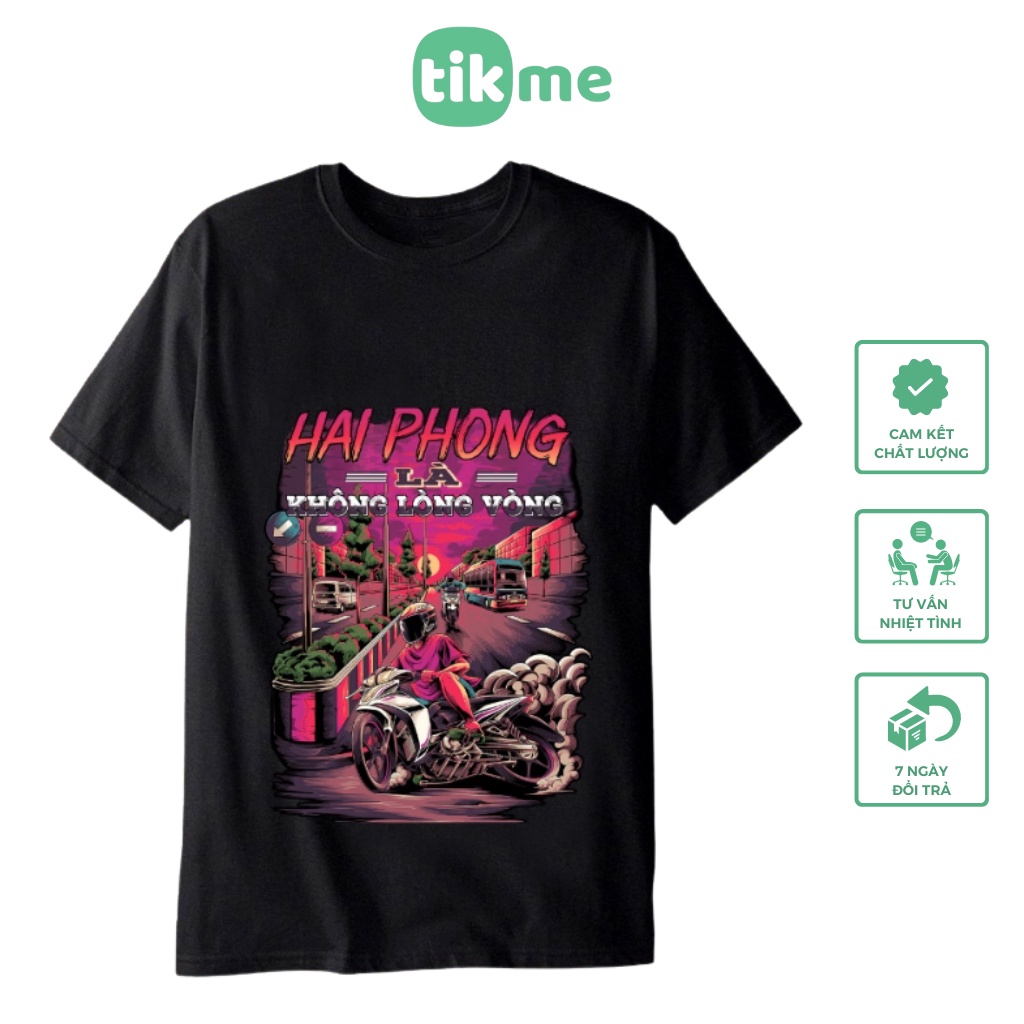 Áo phông Tikme unisex Hải Phòng không lòng vòng size S-3XL