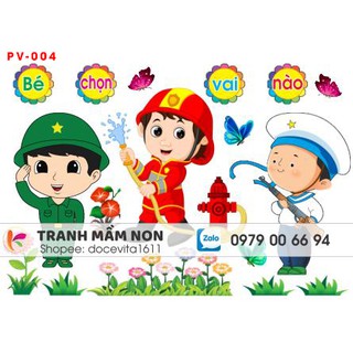 Decal mầm non- GÓC PHÂN VAI khổ lớn 127x80