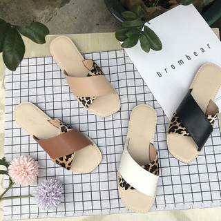 [] Dép nữ quai chéo siêu hot da báo