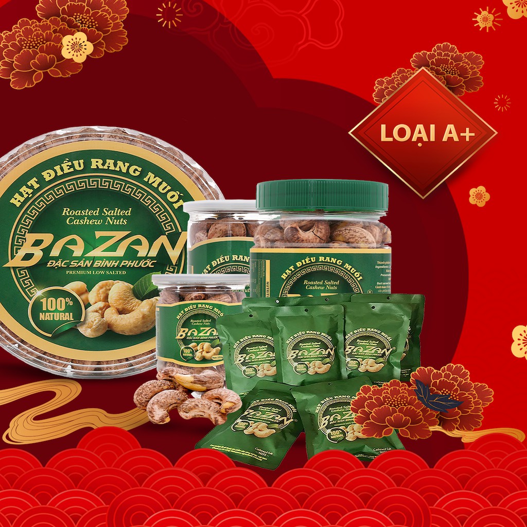 Hạt điều Bình Phước rang muối Bazan nguyên hạt size lớn, nguyên vỏ lụa sạch [loại A+ chất lượng xuất khẩu - true SEED] | BigBuy360 - bigbuy360.vn