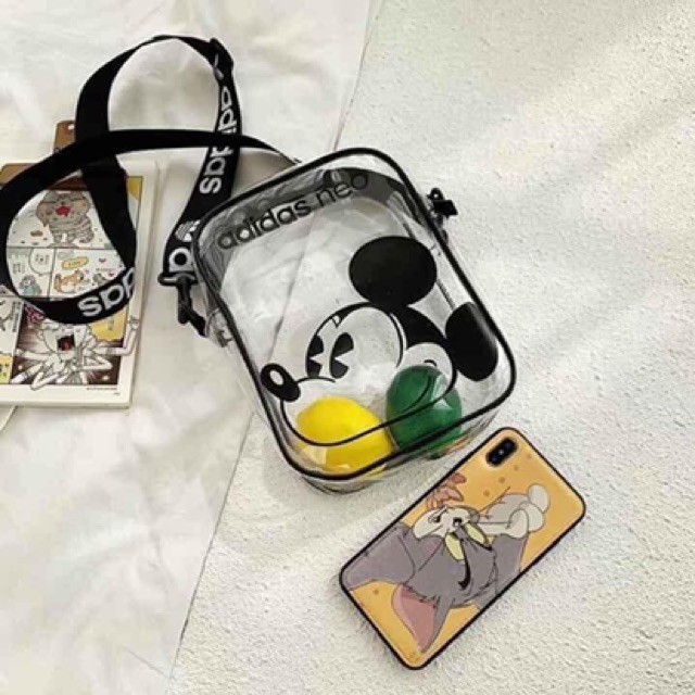 [SIÊU HOT] Túi Bao Tử Đeo Chéo Nữ Chuột Mickey Thời Trang Cao Cấp Chất Liệu PVC Trong Suốt Giá Rẻ Phong Cách Đeo hông