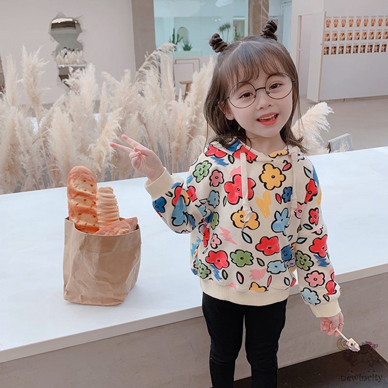 Áo Hoodie Họa Tiết Hoa Dễ Thương Phong Cách Hàn Quốc Cho Nữ