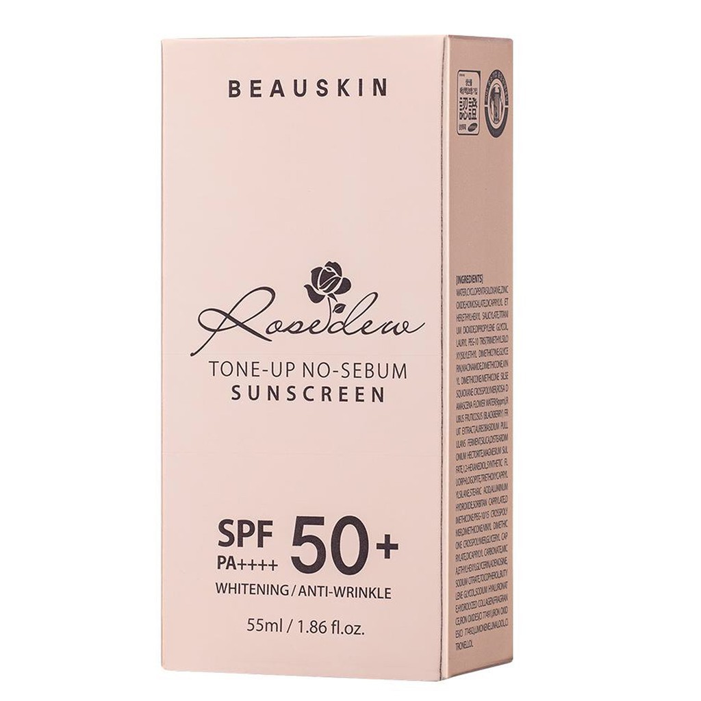 Kem chống nắng kiềm dầu nâng tone Beauskin Rosedew Hàn Quốc 55ml  thẩm thấu nhanh, không gây bết dính