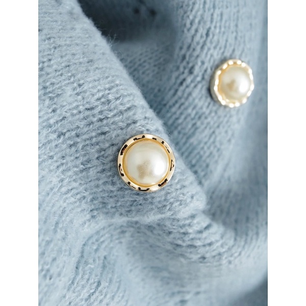 Áo Len Viền Bèo Cúc Ngọc, Áo Len Tay Bồng Sợi Đan Hàng Loại 1 | BigBuy360 - bigbuy360.vn