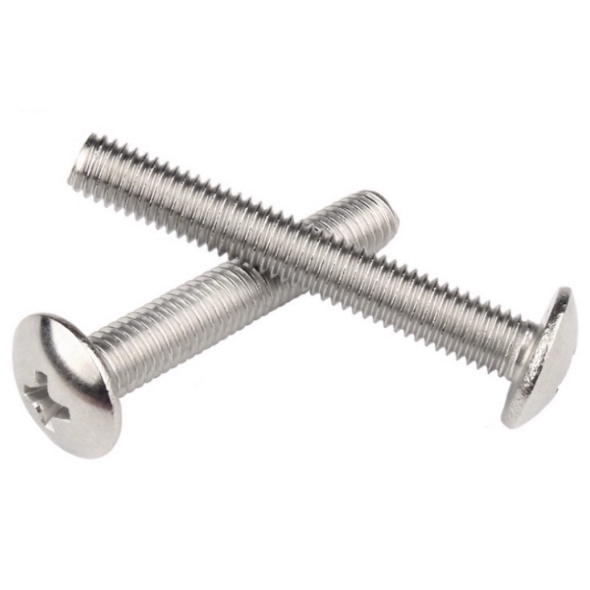 Bu lông M4  pake đầu dù thân bulong 30/ 50 con Vít bake đầu tròn thép có tán ê-cu