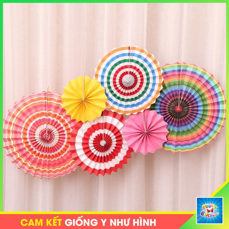 Quạt Giấy Trang Trí Bộ 6 Chiếc #TrangTriSinhNhat