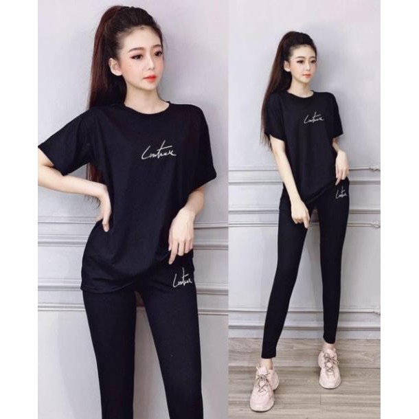 BỘ THỂ THAO NỮ THÊU CHỮ HÀNG THÊU XỊN NHIỀU MÀU SIÊU HOT 2020 | BigBuy360 - bigbuy360.vn