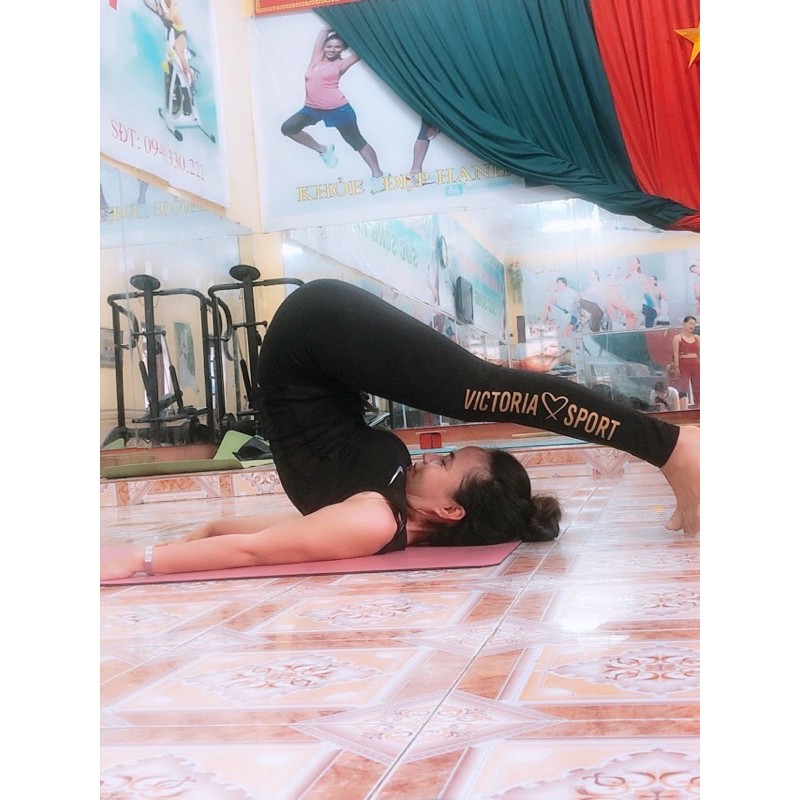 Quần Tập Gym, Yoga, Đồ tập thể thao nữ, Quần Dài vải nhập khẩu, in nhiệt cao cấp QD506