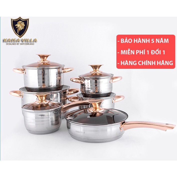 Bộ nồi ANGELBERG/ KAISA VILLA  inox 6 món 12 chi tiết nhập khẩu từ Đức