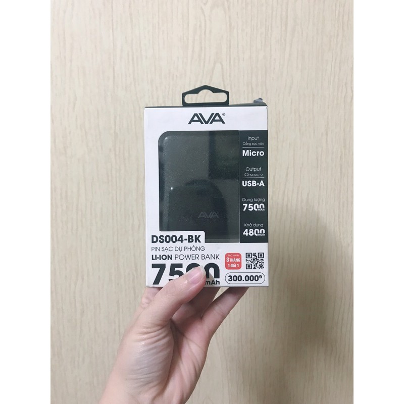 Pin sạc dự phòng AVA 7500mAh (chính hãng)