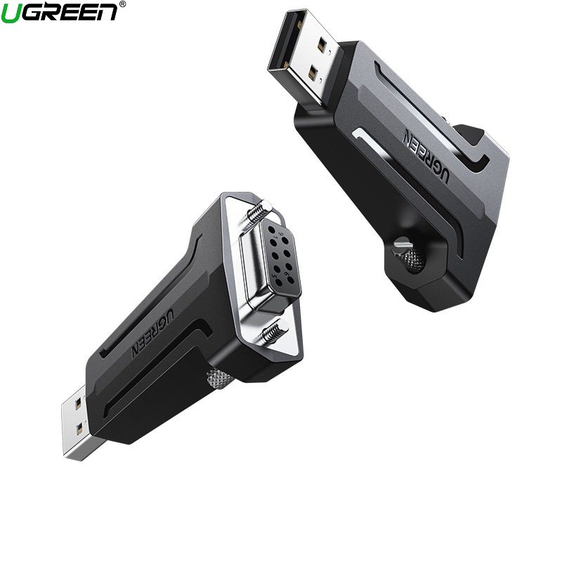 Ugreen 80111 màu đen đầu chuyển usb ra cổng com 9 pin Db9 Rs232 chân cái CM326