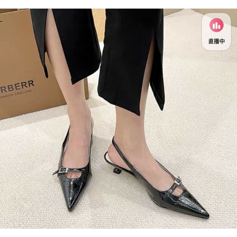 Giày hở gót da siêu mềm gót 4p đai khoá thiết kế công sở nhẹ nhàng vẫn sang trọng