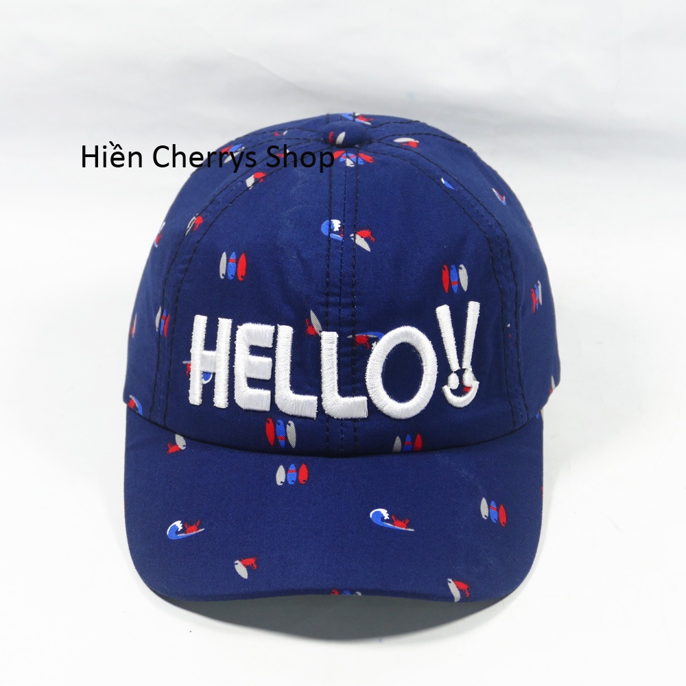 [ Hình thật ] Nón kết Hello cho trẻ em từ 4-7 tuổi chất liểu vải cotton cao cấp tạo cảm giác êm ái cho bé