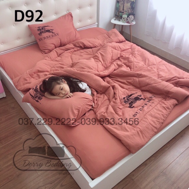 Trọn bộ 5 món set cotton đũi chăn hè trần bông 3 lớp