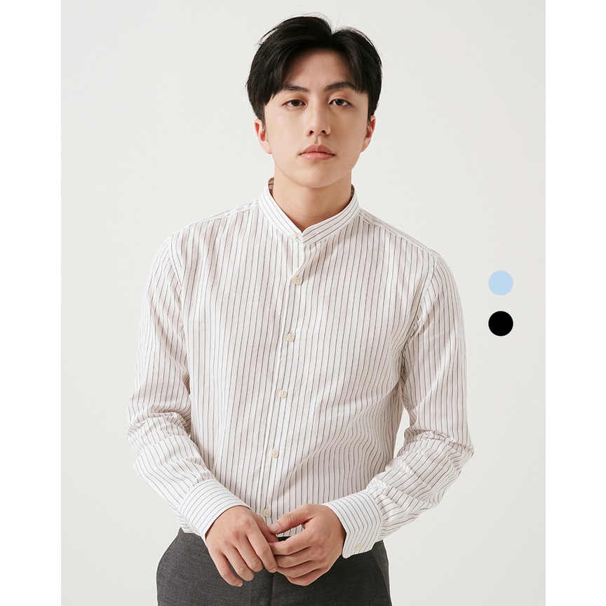 Áo sơ mi nam cổ tàu hoạ tiết kẻ sọc dài tay - Dwarfs - Striped Summer Shirt