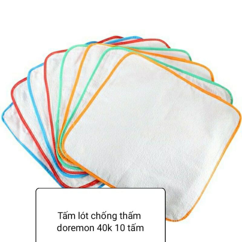 Combo 10 miếng lót chống thấm Doremon loại sz to, giặt thoải mái