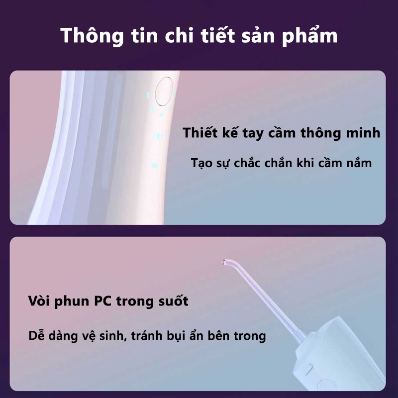 Máy Tăm Nước Xiaomi Enpuly ML8 pin 30 ngày, chống nước IPX7, bình chứa nước lớn 250ML, áp suất nước 140PSI, 2 vòi VT124