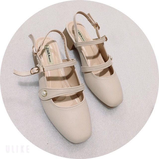 Giày đính ngọc 2 quai sang chảnh ( gót 3p) | BigBuy360 - bigbuy360.vn