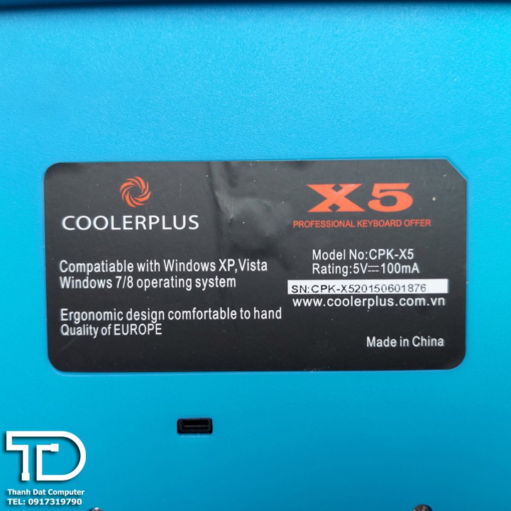 Bàn phím máy tính CoolerPlus X5  chính hãng like new dùng tốt