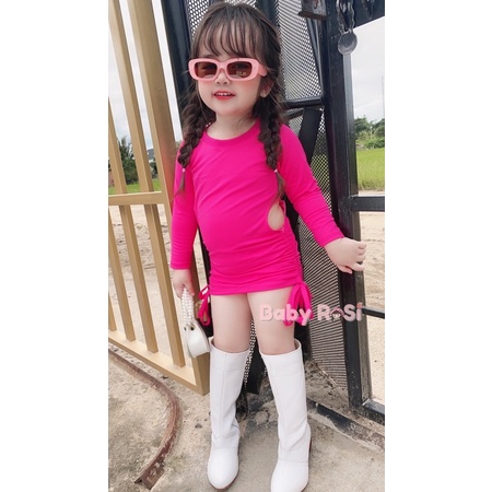 váy body sẻ eo dây rút cho bé