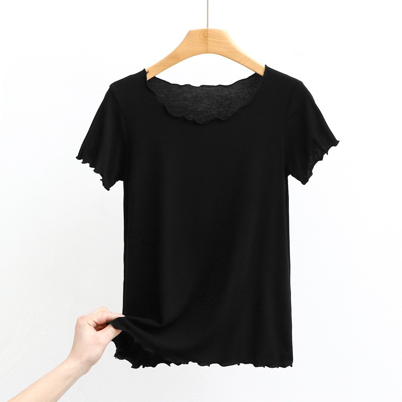 Áo Thun cotton Tay Ngắn Cổ Tròn Plus Size Phong Cách Hàn Quốc Cho Nữ