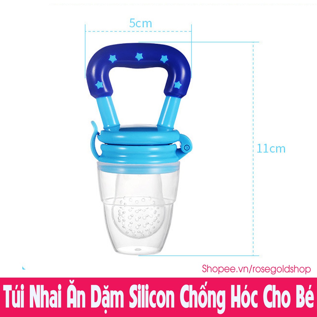 Túi Nhai Ăn Dặm Silicon Chống Hóc Dai Mềm Cao Cấp An Toàn Cho Bé Yêu