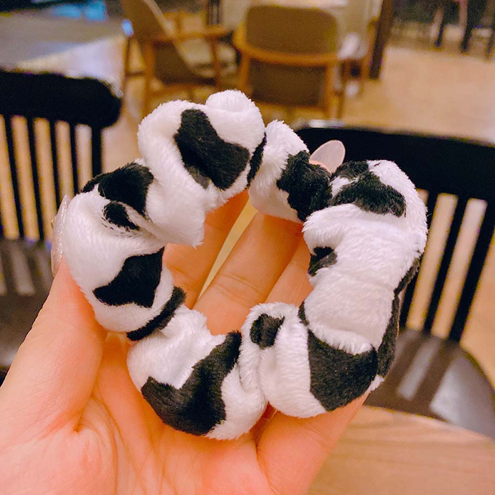 Dây Buộc Tóc Vải Nhung Họa Tiết Da Báo / Hươu Cao Cổ Thời Trang