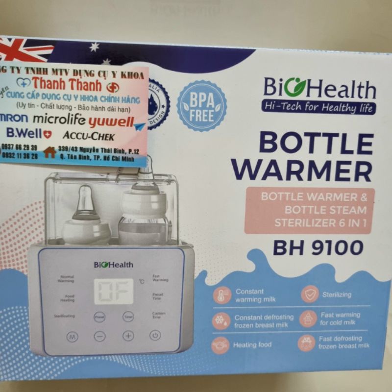 Máy hâm sữa - tiệt trùng bình sữa 2 bình biohealth bh9100 - ảnh sản phẩm 5