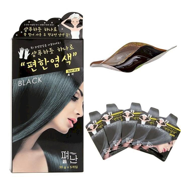 tách lẻ 1 gói thuốc nhuộm tóc Dyeing Pyeonan Hàn Quốc
