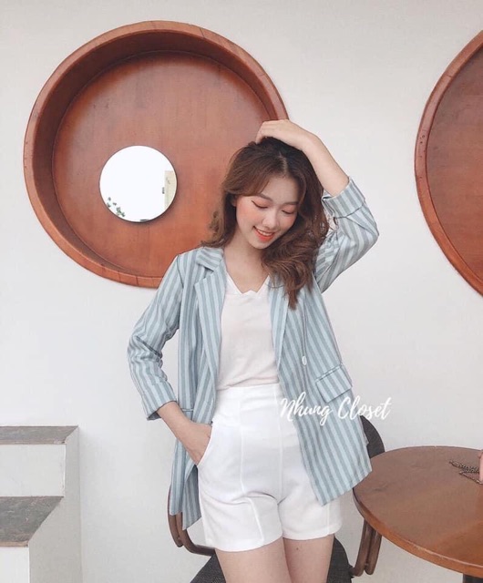 Áo Khoác Kẻ Cổ Vest cực Xinh | BigBuy360 - bigbuy360.vn