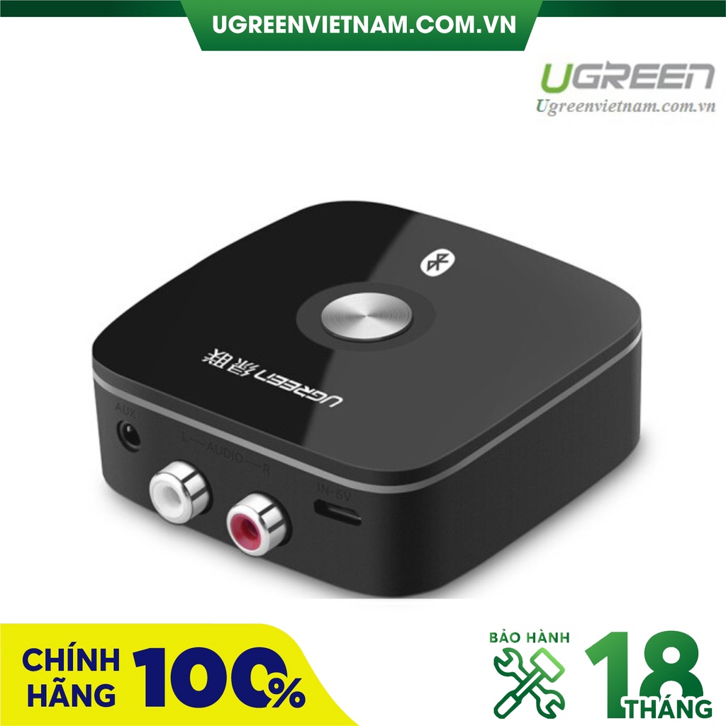 Bộ thu Bluetooth 5.1 cho loa, amly hỗ trợ cổng 3.5mm + RCA chính hãng Ugreen 40759 cao cấp