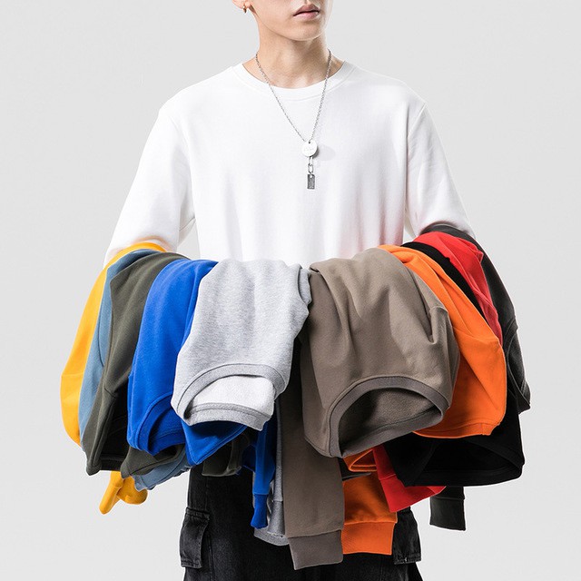 Áo thun nam dài tay form rộng, áo nỉ da cá basic nhiều màu Bảo | BigBuy360 - bigbuy360.vn
