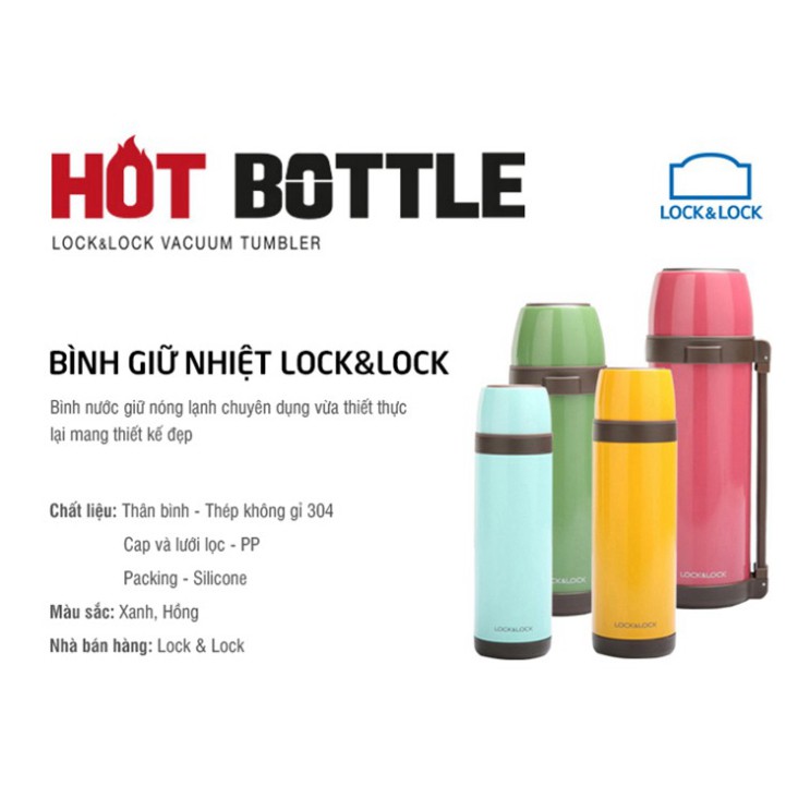 Bình Giữ Nhiệt Lock&Lock Vacuum Tumbler Beijing (1.6L) Hồng LHC1446