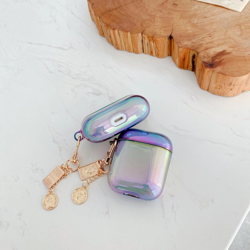 Vỏ Bảo Vệ Hộp Đựng Tai Nghe airpods 1/2 Pro Kết Nối bluetooth Không Dây Hình Hộp Nước Có Móc Khóa