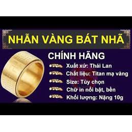   Nhẫn xoay thần chú bát nhã tâm kinh titan mạ vàng  