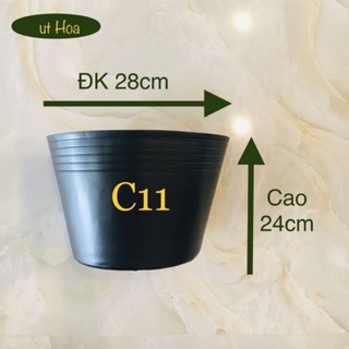 Combo 5 chậu nhựa dẻo đen dày